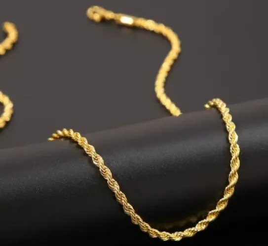 Colar dourado masculino aço inoxidável 