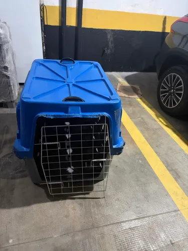 Caixa De Transporte Grande Para Cachorros Grandes - Cor Azul
