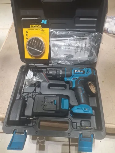 Furadeira Parafusadeira Philco Force com Maleta e Bateria