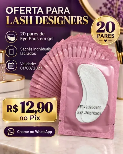 20 Pares Eye Pads de Gel para Alongamento de Cílios