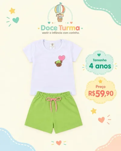 Conjunto Curto Verão Meninas Mochila Rosa