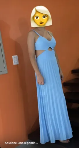 Vestido Plissado azul