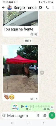 Tenda sanfonada e reforçada