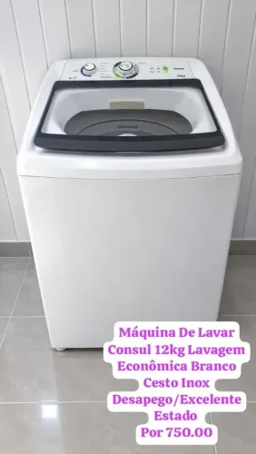 Máquina de lavar 12kg Cesto Inox Consul Funcionando perfeitamente