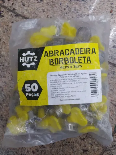 Kit De Abraçadeira Ajustáveis Tipo Borboleta Aço Inox E Plástico 1/2 Pol Hutz PCT c/ 50 un