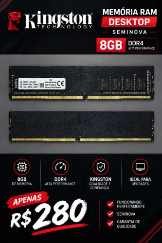 MEMÓRIA RAM KINGSTON 8GB DDR4 2666MHz