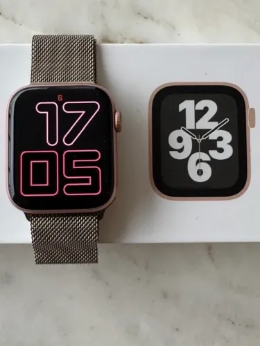 Apple Watch SE 44mm Gold 96% Bateria Completo Com Pulseira Original Apple Extra