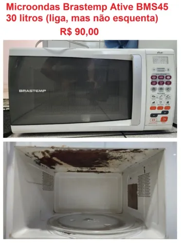 Microondas Brastemp Ative BMS45 30 litros (liga, não esquenta)