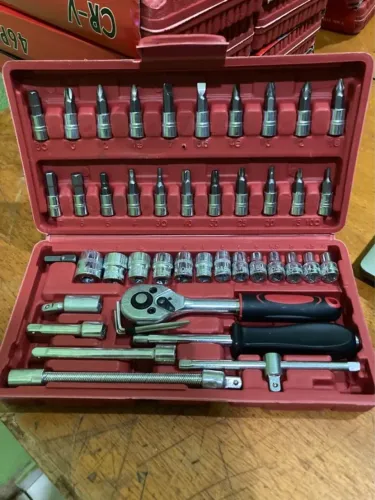 Jogo de Chaves soquete 46 peças com catraca