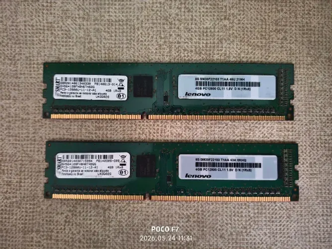 Kit com 2x pente de memória Smart RAM ddr3 4gb 1600 MHz