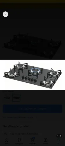 Cooktop a gás Fischer 5 bocas mesa vidro bivolt