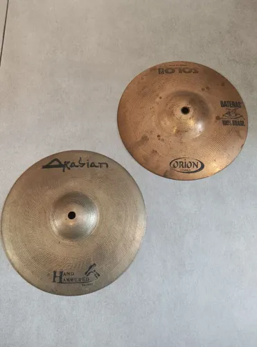 ## 2 pratos splash para bateria Arabian HH 12 liga B20 e Orion Solo Pro 12 liga B8, órimos