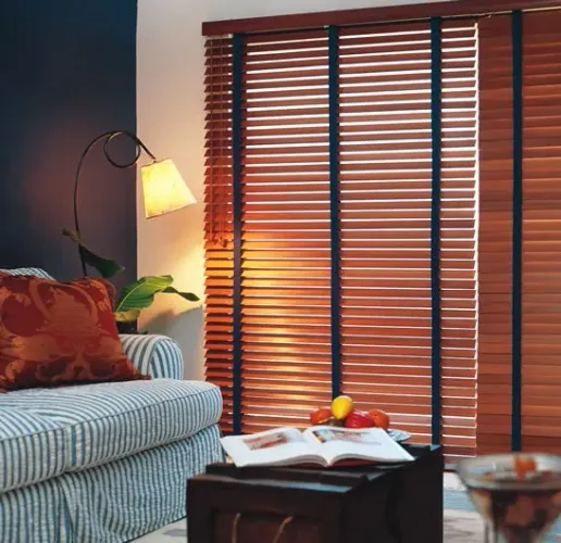 Persiana Horizontal 50MM Madeira Natural Bambu Cerejeira Com Bândo *** Muito Conservada **