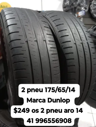 Pneus 175/65/14 marca Dunlop $249 os 2 pneu aro 14 usados roda muito ainda não é remold