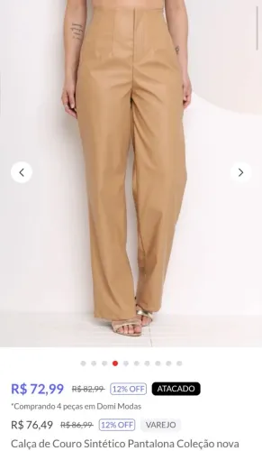Calça couro sintético P