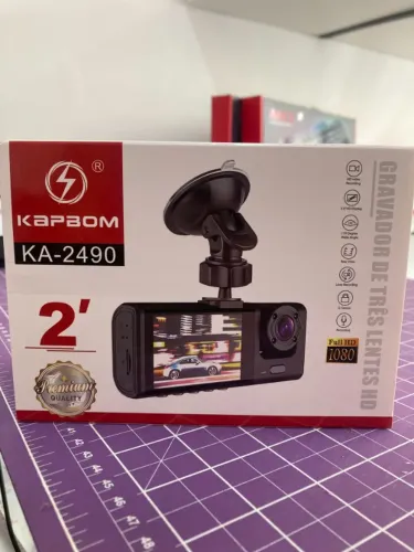 Câmera Veicular Full Hd Dvr 3 Lentes Visor Filmadora Carro (Kapbom)
