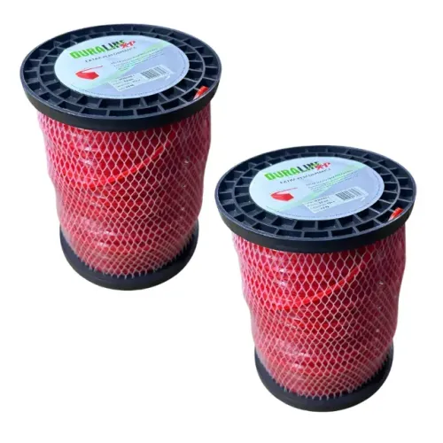 Kit 2 Fios de Nylon para Roçadeira 3mm Quadrado 226m Profissional de Alta Resistência Dura