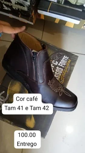 Botina masculina couro legítimo com zíper nova
