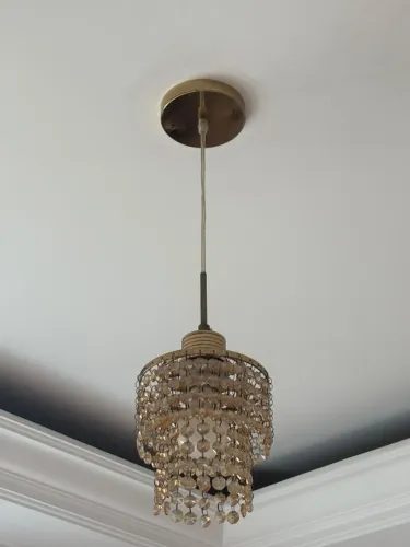 Pendente de Cristal Dourado Vintage - Lustre Mini para Sala/Quarto