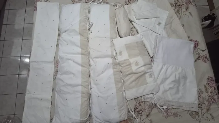 Kit berço completo 100% algodão piquet 9 peças