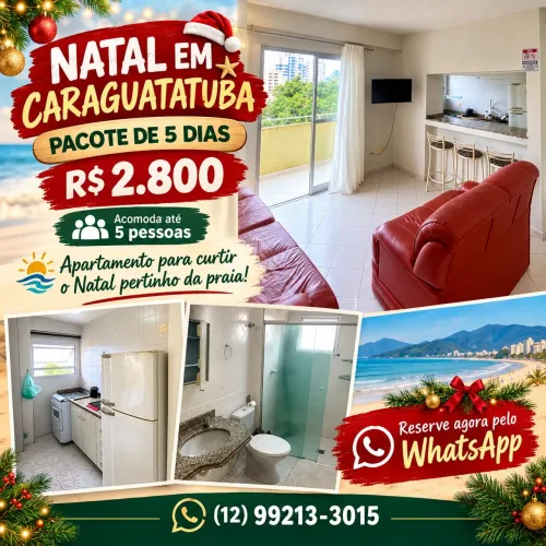 ? APARTAMENTO EM CARAGUÁ - NATAL 5 DIAS R$ 2.800 ? PERTO DA PRAIA!