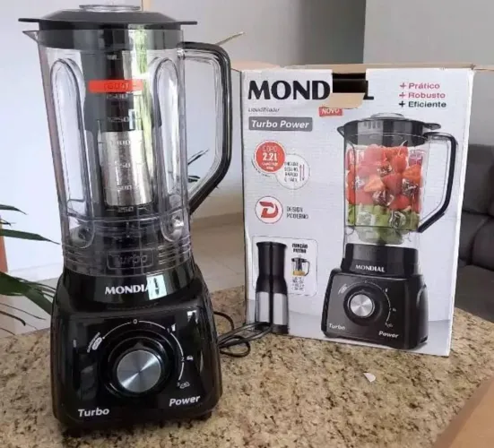 MONDIAL Liquidificador Turbo Power, Preto, 550W, 220V