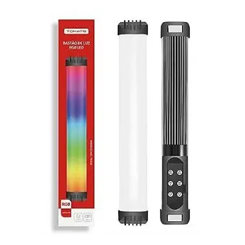 Bastão de Luz RGB LED 10W Automático e Sensor de Som Com Batidas Dj Com Tripé Multifunções