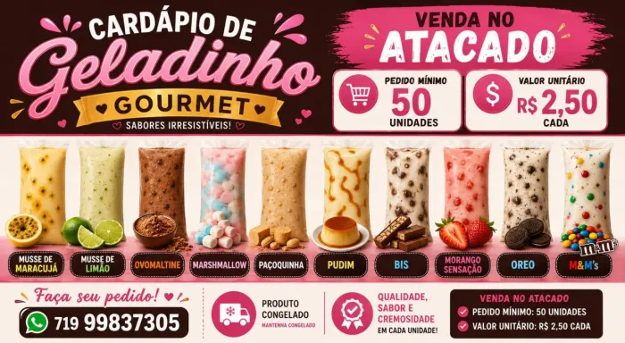 Geladinho Gourmet para revenda