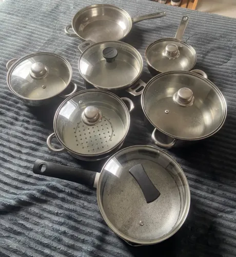 Panelas de alumínio com tampa de vidro