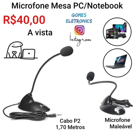 Microfone De Mesa para Jogos Reuniões live etc ( Loja Fisica )