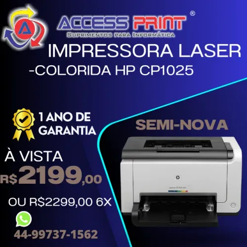 Impressora hp laser colorida cp1025 1 ano de garantia 