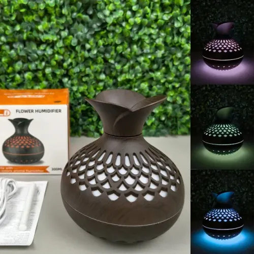 Umidificador de Ar e Aromatizador de Ambiente 300Ml Abajur com Led - Pronta Entrega
