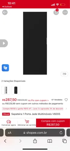 Sapateira 1 Porta Jade Multimóveis 
