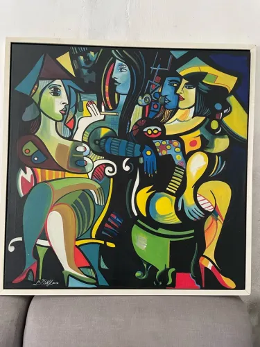 QUADRO DECORATIVO EM TELA - PINTURA CONTEMPORÂNEA COLORIDA5