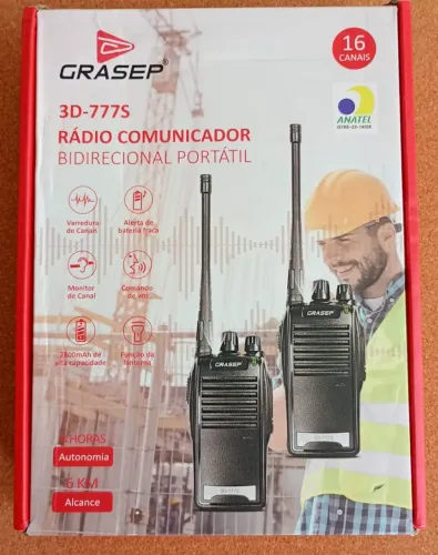 Kit 2 Rádios Comunicador Portátil Profissional 6Km 8Hrs - Novo