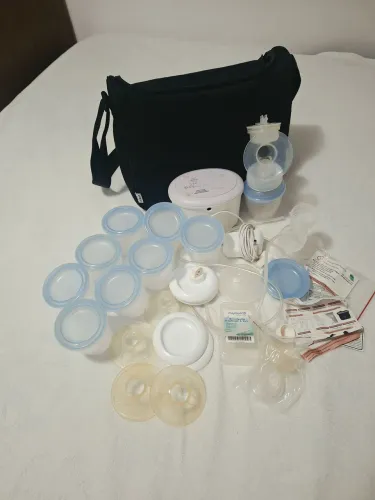 Bomba elétrica dupla . kit completo.Philips Avent SCF334 + 25 itens incluso.