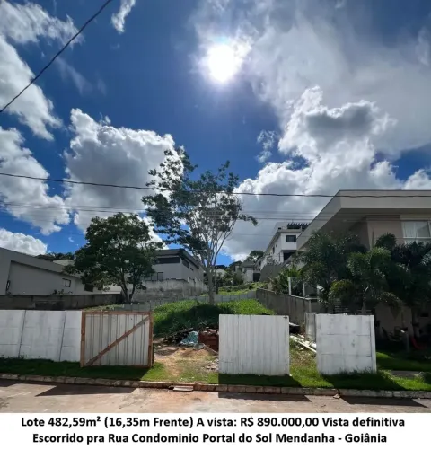 Leia a descrição: Lote 482,59m² (Vista definitiva, Escorrido pra rua) Condominio Portal do