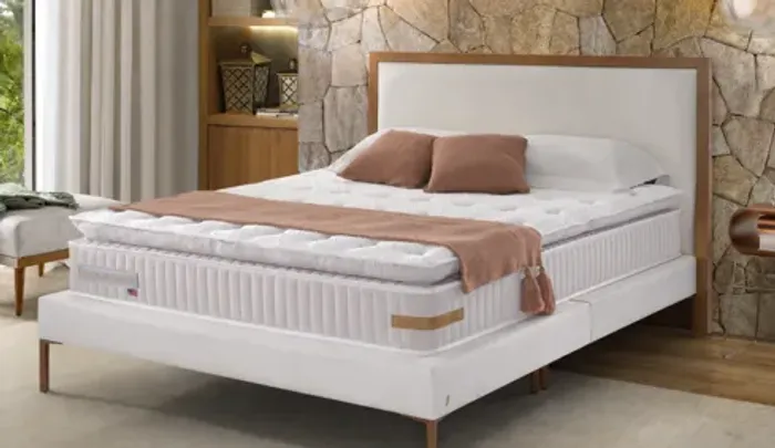 Cama de casal Pellens com massageador