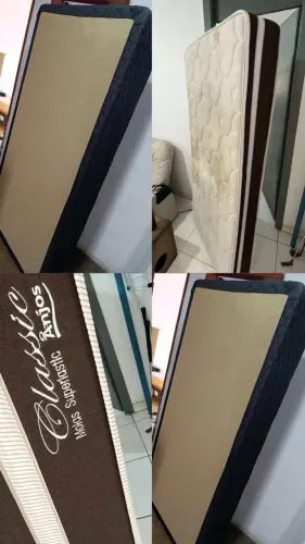 Cama Box, colchão e Base Solteiro