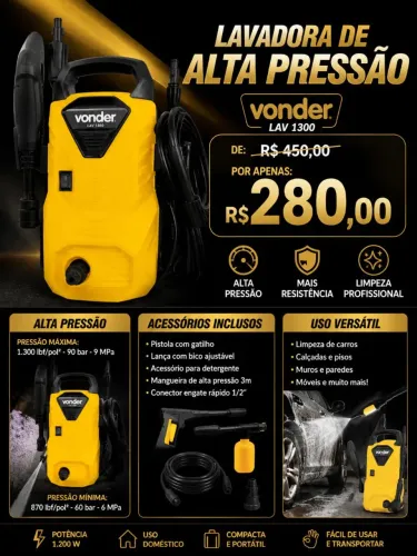 Lavadora de alta pressão VENDER 1300w NOVO E GARANTIA