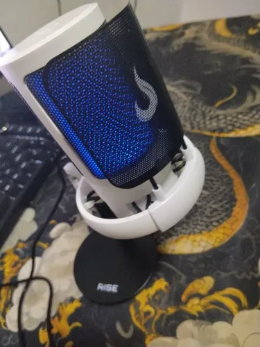 Microfone Gamer Rose Mode Elite 05 RGB (Branco)