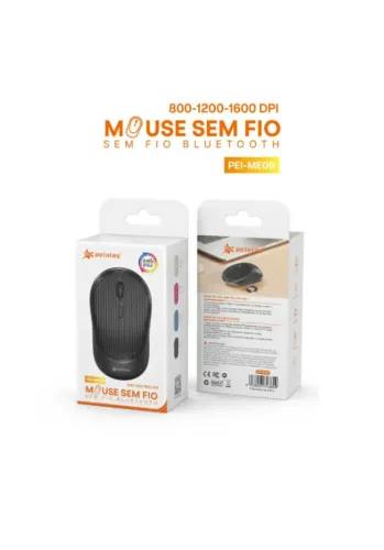  MOUSE SEM FIO USB 1200 DPI 5 BOTOES  PEINING PEI-ME09 CORES DIVERSAS