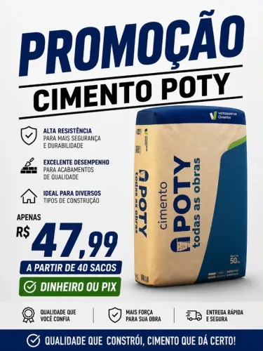 Promoção cimento Poty 50kg