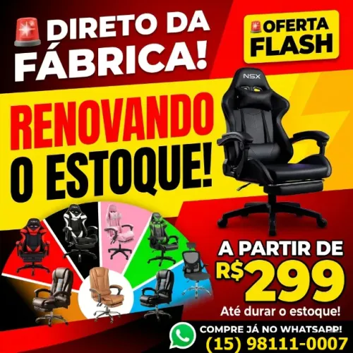 Loja da Fábrica - Cadeira Gamer - Cadeira Presidente - Com pequenos detalhes a partir 299