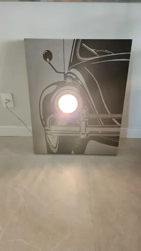 quadro fusca com lâmpada