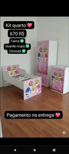 Kit cama guarda roupa e cômoda personalizadas 
