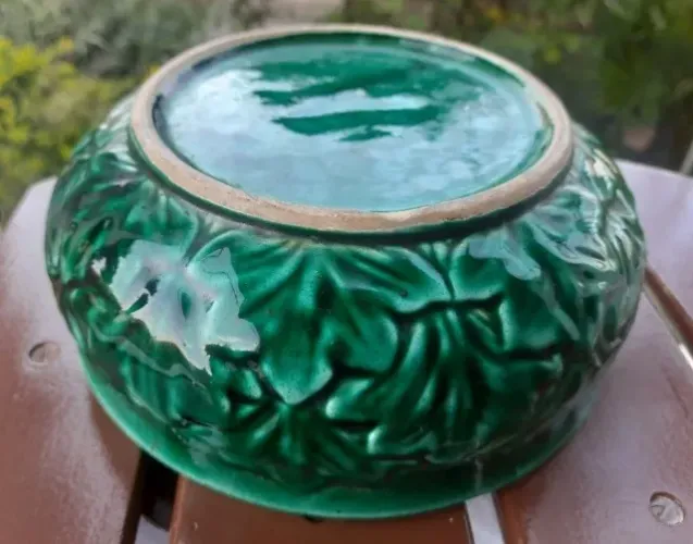 Centro de mesa antiga em cerâmica 23cm diâmetro / louça antiga