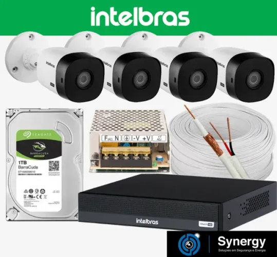 Kit Profissional Com 4 Câmeras de Segurança + Instalação - em até 12 x 247,34