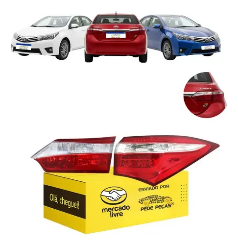Kit Lanternas Canto Tampa Corolla 2015 2016 2017 C/led L.d Direito/passageiro Cristal