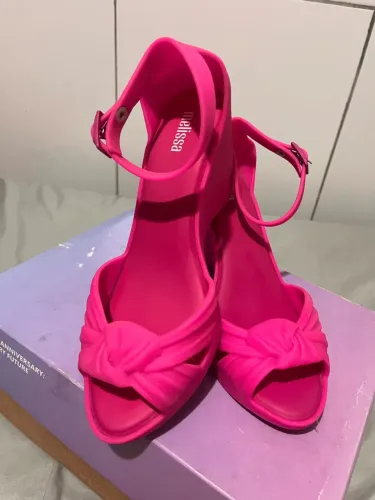 Melissa Velvet Wedge na cor rosa pink/numero 36